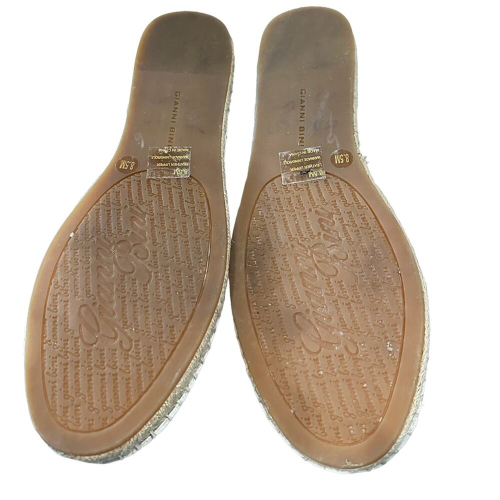 Gianni Bini flat perforated taupe suede espadrille with rhinestones size 8.5 - Picture 7 of 8